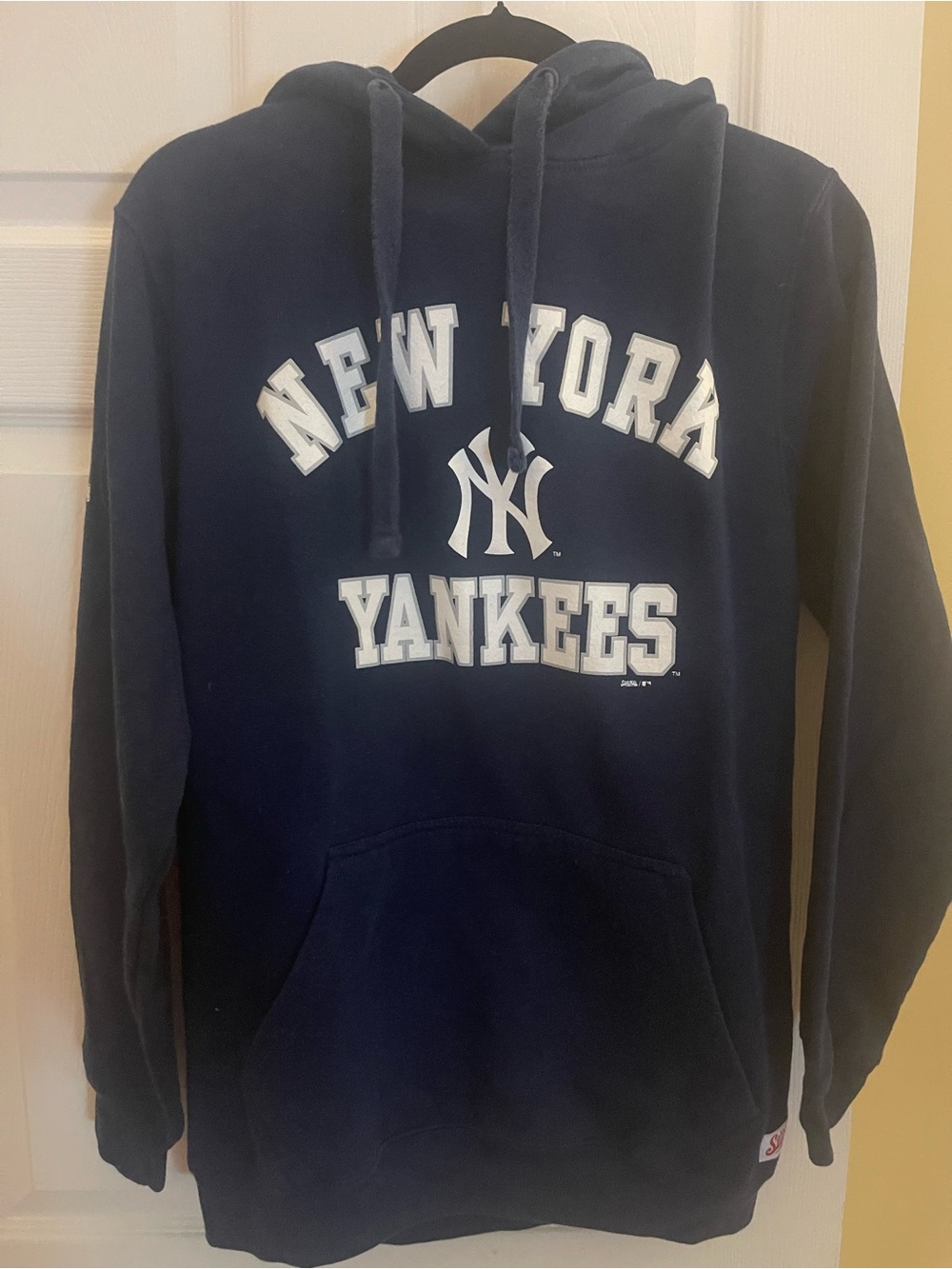 Stitches Navy and White New York Yankees Crewneck Sweatshirt